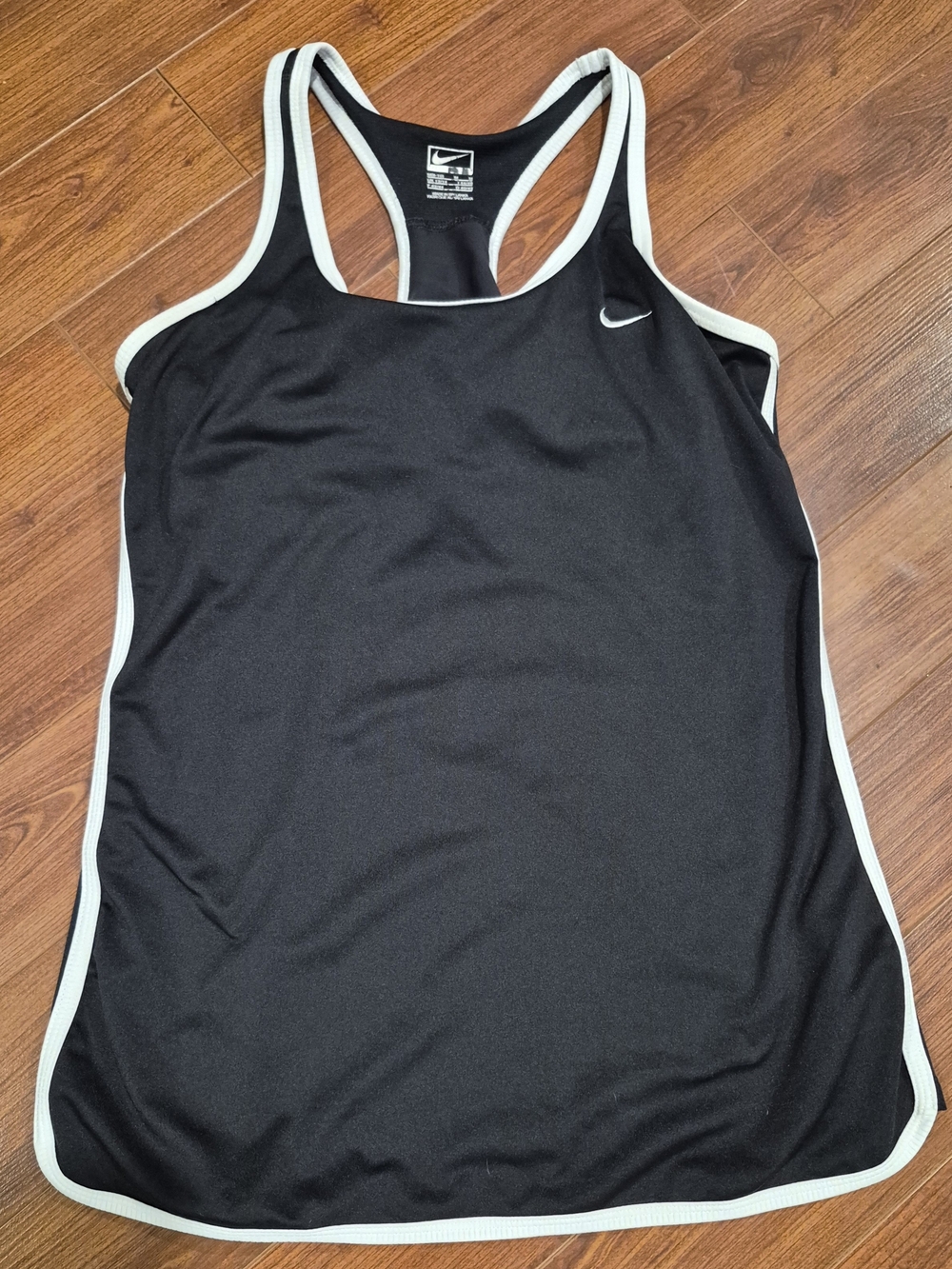 Nike Black Racerback Tank with White Trim